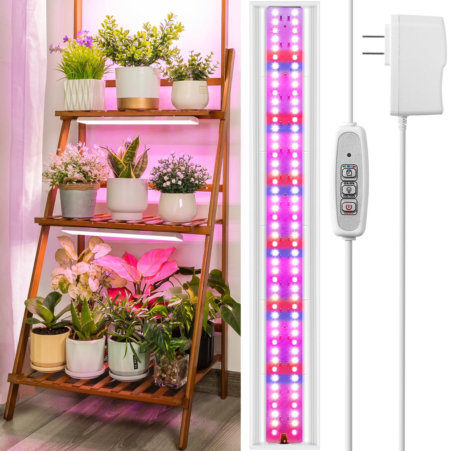FOXGARDEN Red Blue White Plant Light Strip, One Light Strip