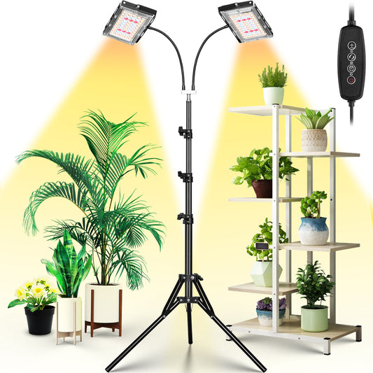 FOXGARDEN Dual-head Grow Light with Stand and Timer
