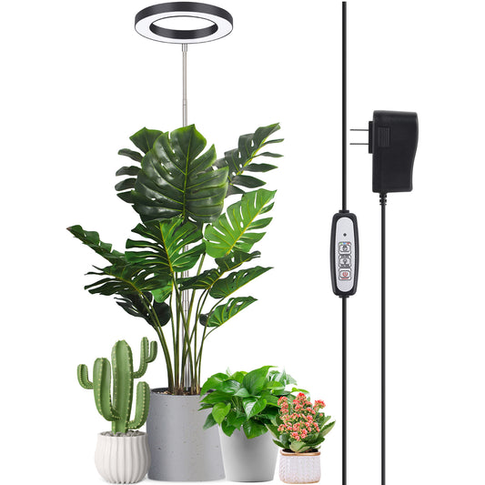 FOXGARDEN 6.3'' Diameter Halo Plant Light for Tall Plants, Black