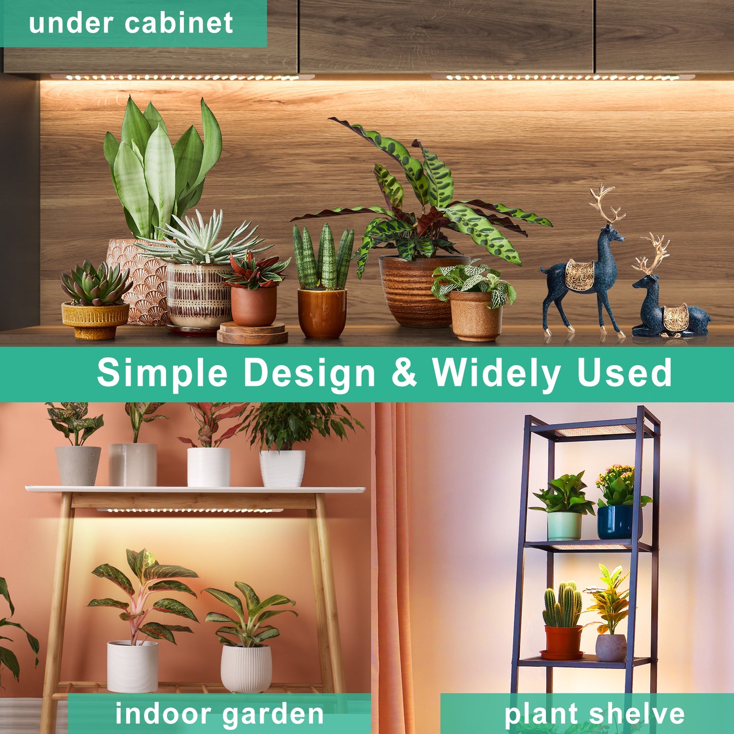 FOXGARDEN  Ultra-thin Aluminum Plant Light, One Wire with Three Lights