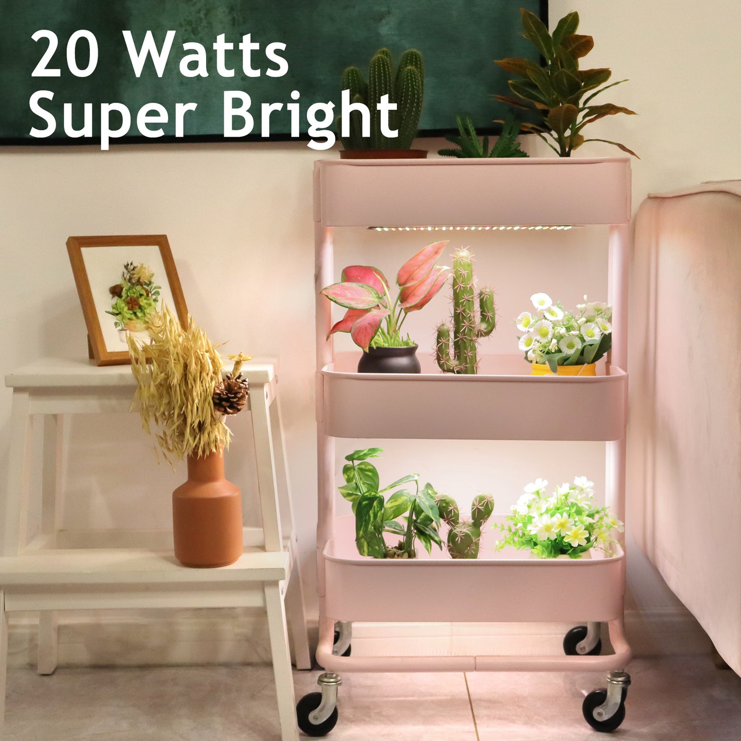 FOXGARDEN Ultra-thin Aluminum Plant Light, One Wire with Two Lights