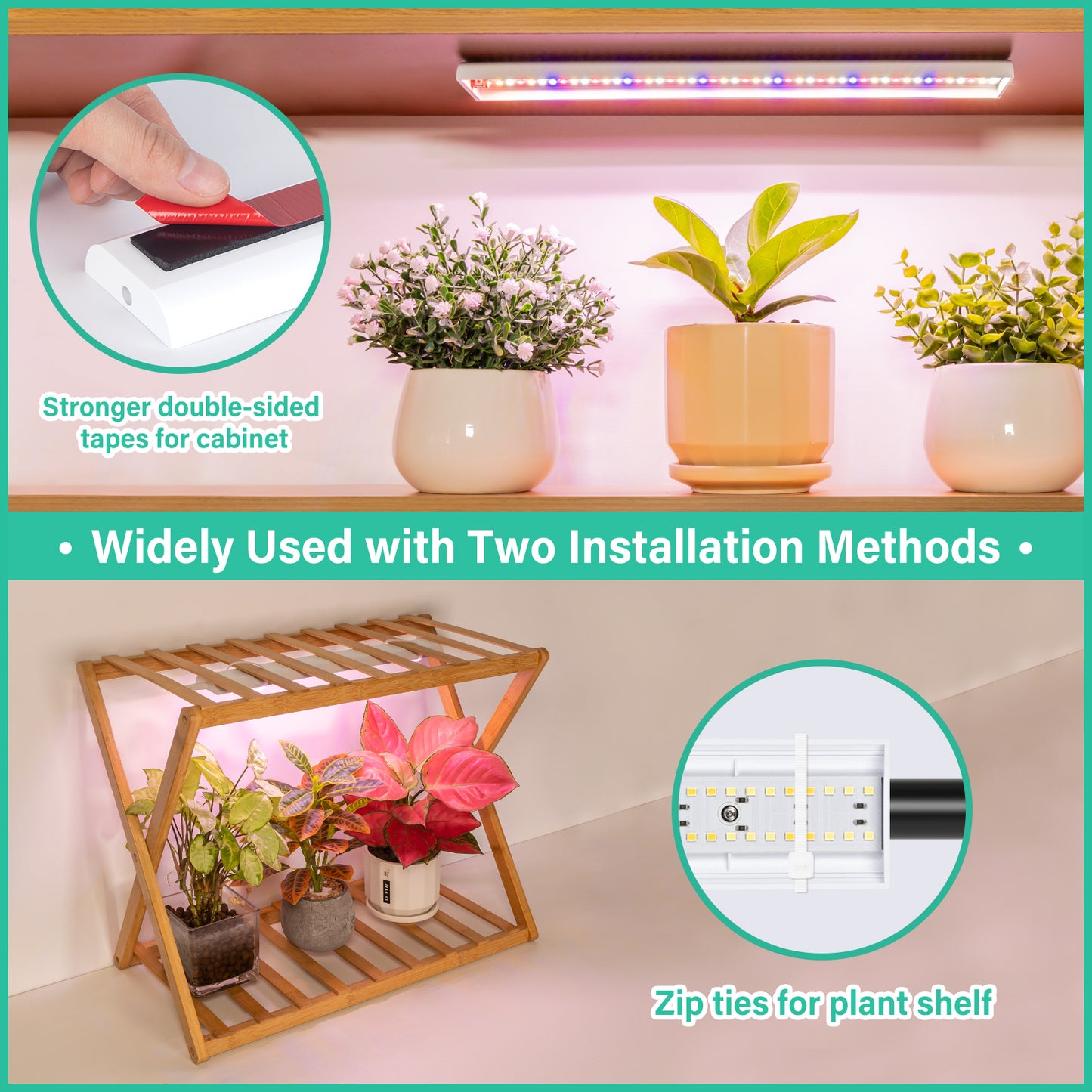 FOXGARDEN Red Blue White Plant Light Strip, One Light Strip