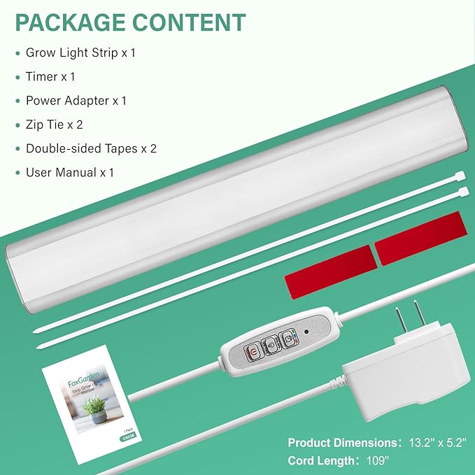 FOXGARDEN Aluminum Grow Light Strip, One Light Strip