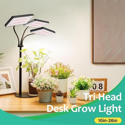 FOXGARDEN Plastic Desk Grow Light with Timer, Tri-Head