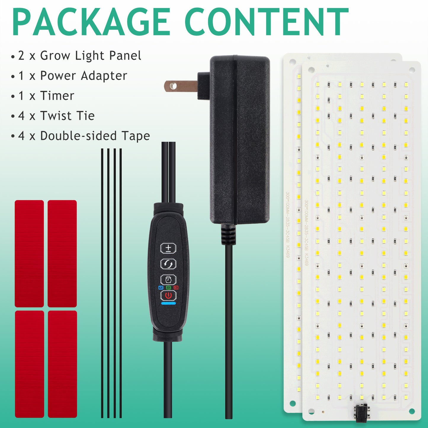 FOXGARDEN Ultra-thin Aluminum Plant Light, One Wire with Two Lights