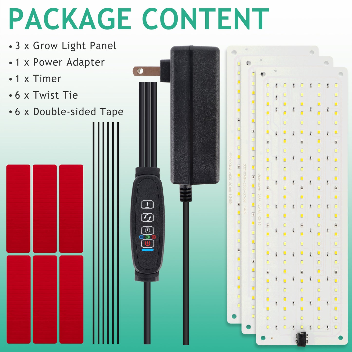 FOXGARDEN  Ultra-thin Aluminum Plant Light, One Wire with Three Lights