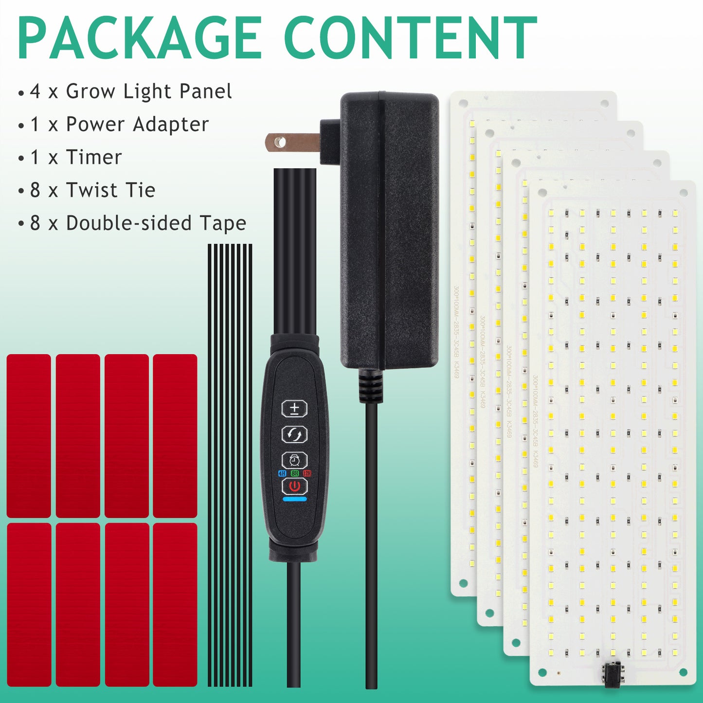 FOXGARDEN  Ultra-thin Aluminum Plant Light, One Wire with Four Lights