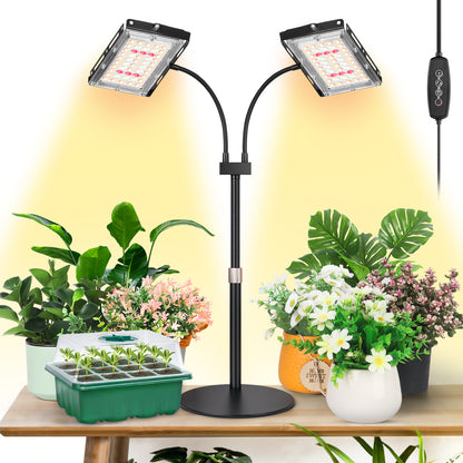 FOXGARDEN Desk Plant Lamp, Two-Head with Timer