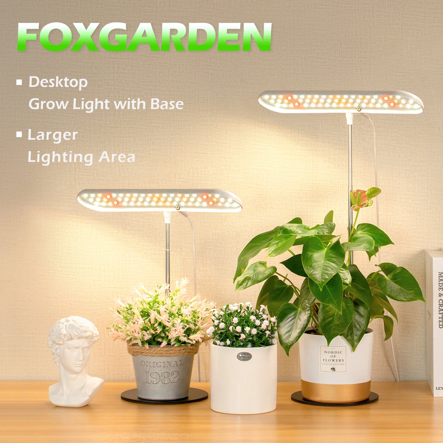 FOXGARDEN White Design Plant Lamp with Base