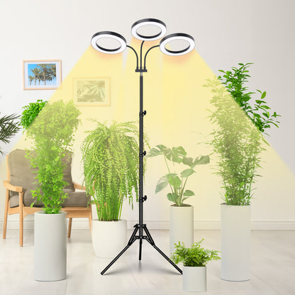 FOXGARDEN 6.3'' Diameter Halo Plant Light with Stand Tri-head