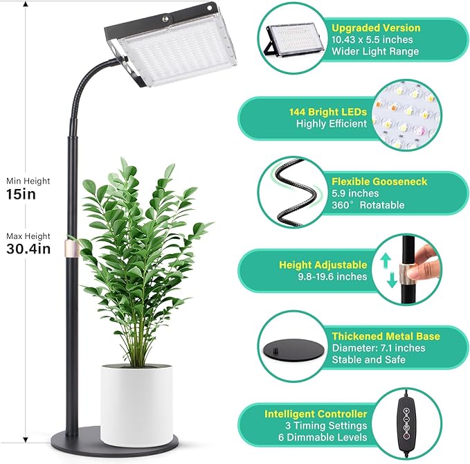 FOXGARDEN Desk Plant Lamp Plus with Timer