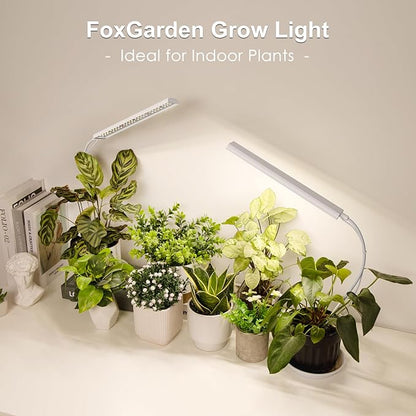 white grow lights for indoor plants FOXGARDEN Gooseneck Grow Light Strip, White