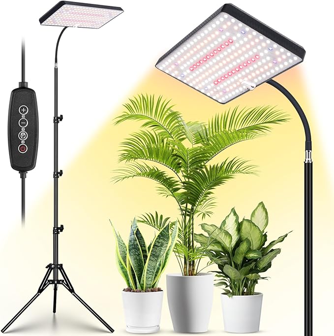 FOXGARDEN Plastic Standing Grow Light with Timer, One Head