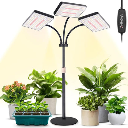 FOXGARDEN Plastic Desk Grow Light with Timer, Tri-Head