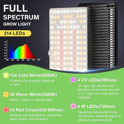 FOXGARDEN Plastic Standing Grow Light with Timer, One Head